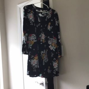Long sleeve floral print dress